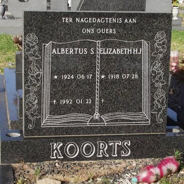 KOORTS Albertus S. 1924-1992 &amp; Elizabeth H.J. 1918-