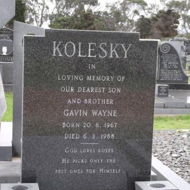 KOLESKY Gavin Wayne 1967-1988