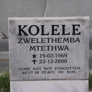 KOLELE Zwelethemba Mtethwa 1969-2000