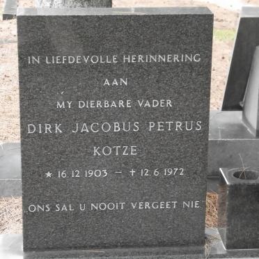 KOTZE Dirk Jacobus Petrus 1903-1972