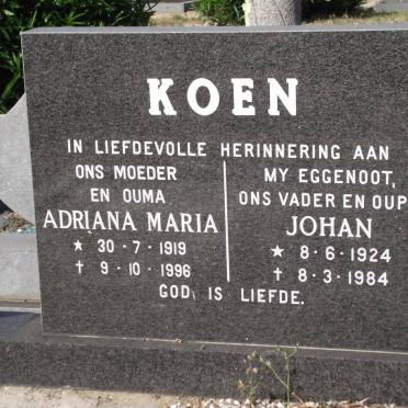 KOEN Adriana Maria 1919-1996 &amp; Johan 1924-1984