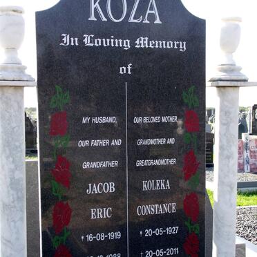 KOZA Jacob Eric 1919-1988 &amp; Koleka Constance 1927-2011
