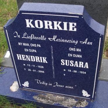 KORKIE Hendrik 1928-2006 &amp; Susara 1934-