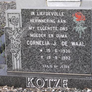KOTZE Cornelia J. De Waal 1936-1992