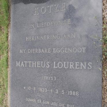 KOTZE Mattheus Lourens 1933-1986