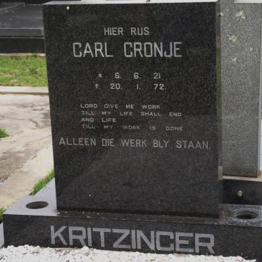 KRITZINGER Carl Cronje 1921-1972