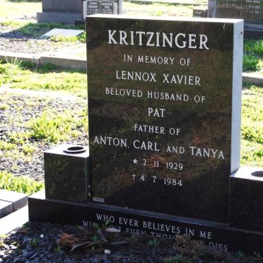 KRITZINGER Lennox Xavier 1929-1984