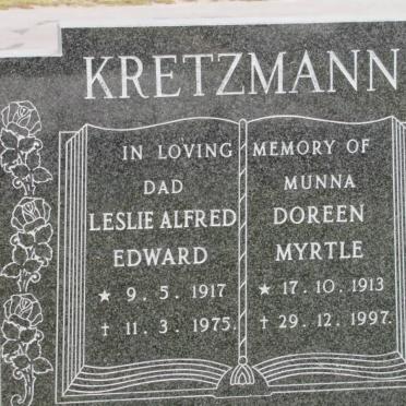 KRETZMANN Leslie Alfred Edward 1917-1975 &amp; Doreen Myrtle 1913-1997