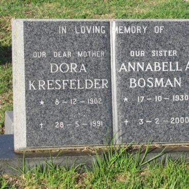 KRESFELDER Dora 1902-1991 :: BOSMAN Annabell A. 1930-2000