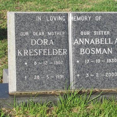 KRESFELDER Dora 1902-1991 :: BOSMAN Annabell A. 1930-2000