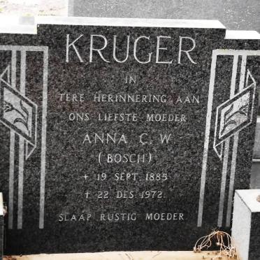 KRUGER Anna C.W. nee BOSCH 1885-1972