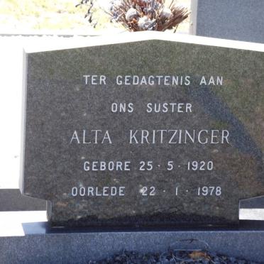 KRITZINGER Alta 1920-1978