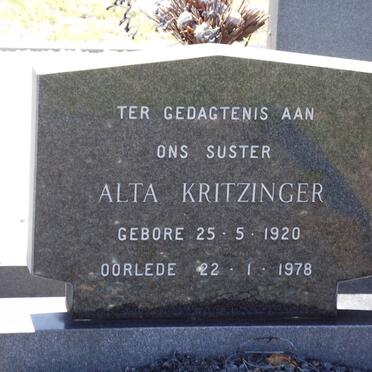 KRITZINGER Alta 1920-1978