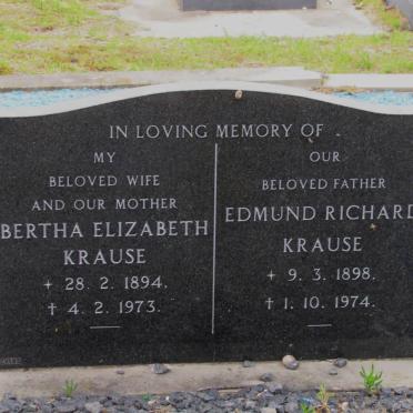 KRAUSE Bertha Elizabeth 1894-1973 &amp; Edmund Richard 1898-1974
