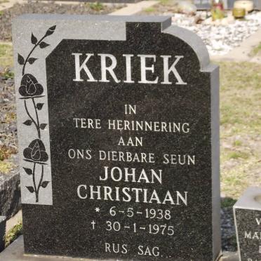 KRIEK Johan Christiaan 1938-1975