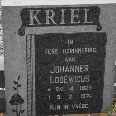 KRIEL Johannes Lodewicus 1925-1974