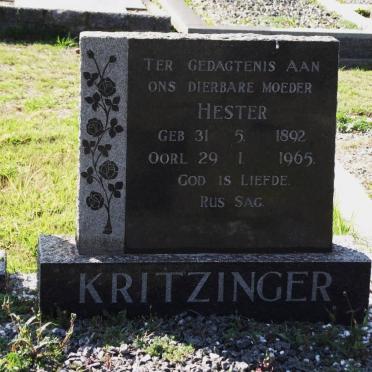 KRITZINGER Hester 1892-1965