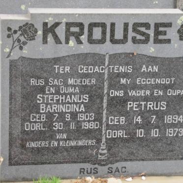 KROUSE Petrus 1894-1979 &amp; Stephanus Barindina 1903-1980