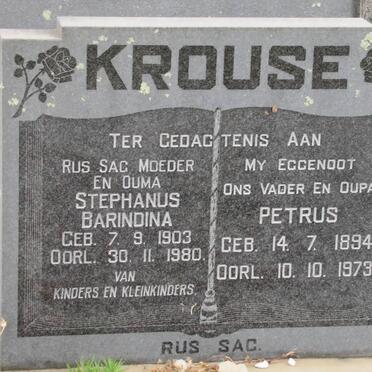 KROUSE Petrus 1894-1979 &amp; Stephanus Barindina 1903-1980