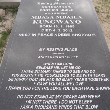 KUNGWAYO  Mbasa Mbaila 1985-2012