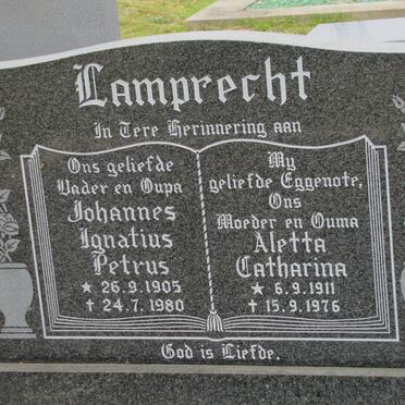 LAMPRECHT Johannes Ignatius Petrus 1905-1980 &amp; Aletta Catharina 1911-1976