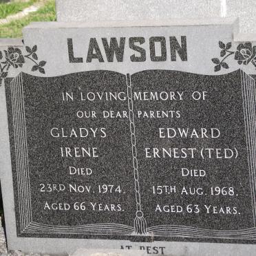 LAWSON Edward Ernest -1968 &amp; Gladys Irene 1908-1974