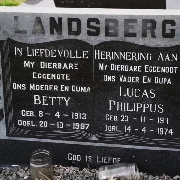 LANDSBERG Lucas Philippus 1911-1974 &amp; Elizabeth Magdalena 1913-1997