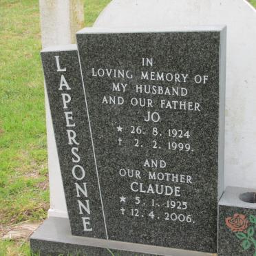 LAPERSONNE Joseph Aristide Clement Julzen 1924-1999 &amp; Claude 1925-2006
