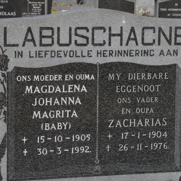 LABUSCHAGNE Zacharias 1904-1976 &amp; Magdalena Johanna Magrita 1905-1992