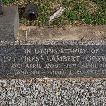 LAMBERT-GORWYN Richard 1882-1965 &amp; Ivy 1909-1958