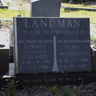 LANDMAN Edward Jacobus Stefanus 1911-1986 &amp; Maria Magdalena 1909-1986