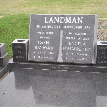 LANDMAN Carel Hayward 1934-2007 &amp; Engela Magaretha 1935-1990