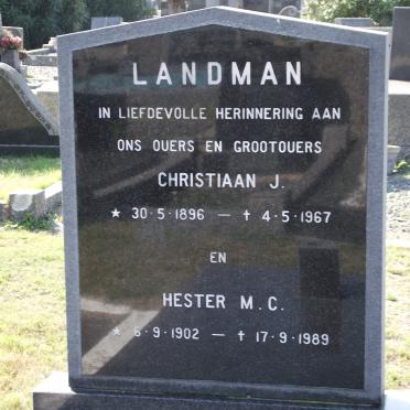 LANDMAN Christiaan J. 1896-1967 &amp; Hester M.C. 1902-1989