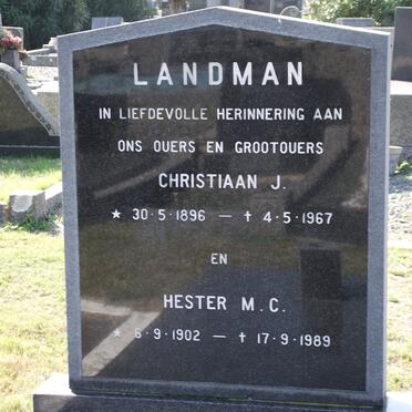 LANDMAN Christiaan J. 1896-1967 &amp; Hester M.C. 1902-1989