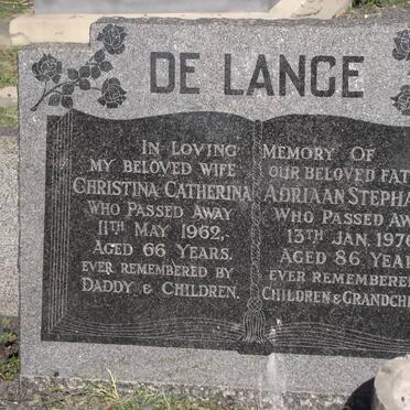 LANGE Adriaan Stephanus, de -1976 &amp; Christina Catherina -1962