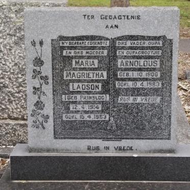LADSON Arnoldus 1906-1983 &amp; Maria Magrietha PRINSLOO 1914-1963