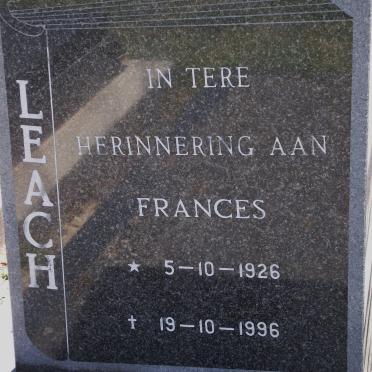 LEACH Frances 1926-1996