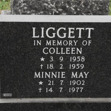 LIGGETT Colleen 1958-1959 :: LIGGETT Minnie May 1902-1977
