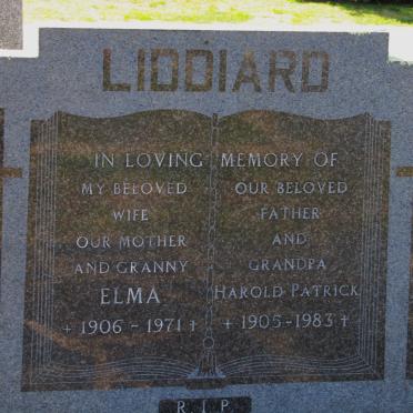 LIDDIARD Harold Patrick 1905-1983 &amp; Elma 1906-1971