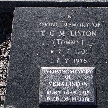 LISTON T.C.M. 1901-1976 &amp; Vera 1915-2010