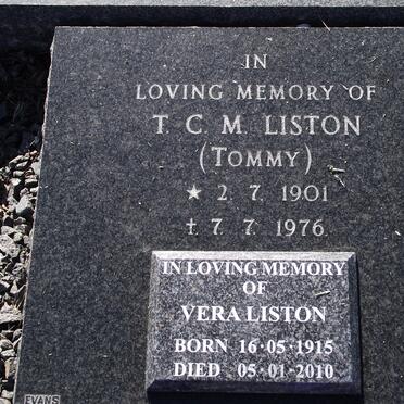 LISTON T.C.M. 1901-1976 &amp; Vera 1915-2010