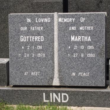 LIND Gottfred 1911-1978 &amp; Martha 1915-1980
