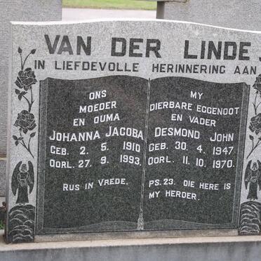 LINDE Johanna Jacoba, van der 1910-1993 :: LINDE Desmond John, van der 1947-1970