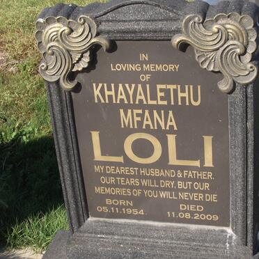 LOLI Khayalethu Mfana 1954-2009