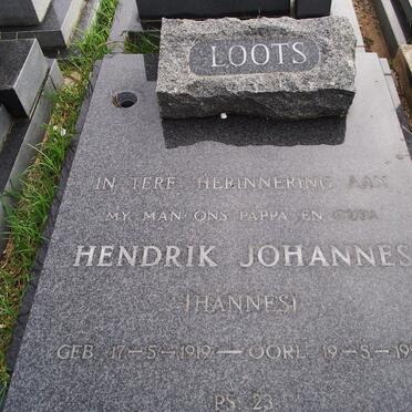 LOOTS Hendrik Johannes 1919-1993