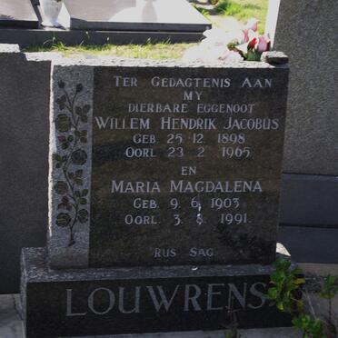 LOUWRENS Willem Hendrik Jacobus 1898-1965 &amp; Maria Magdalena 1903-1991
