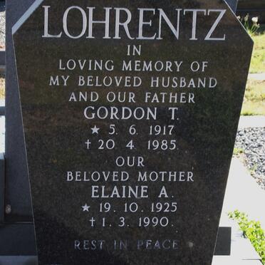 LOHRENTZ Gordon T. 1917-1985 &amp; Elaine A. 1925-1990