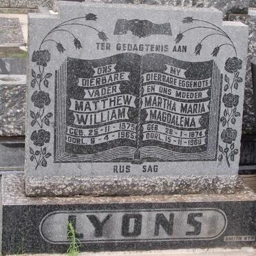 LYONS Matthew William 1875-1965 &amp; Martha Maria Magdalena 1874-1960.JPG