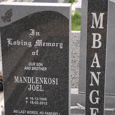 MBANGE Mandlenkosi Joel 1969-2012