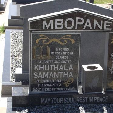 MBOPANE Khuthala Samantha 1993-2012